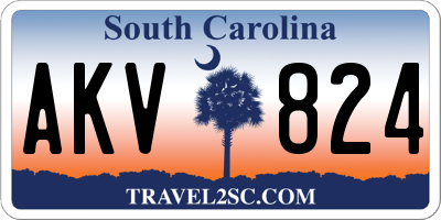 SC license plate AKV824