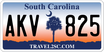 SC license plate AKV825