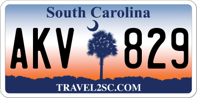 SC license plate AKV829