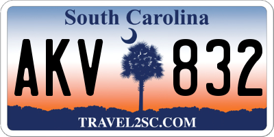 SC license plate AKV832