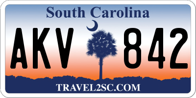 SC license plate AKV842
