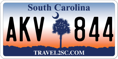 SC license plate AKV844