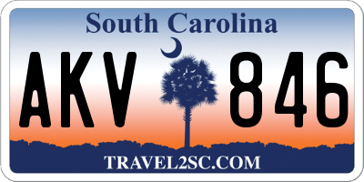 SC license plate AKV846