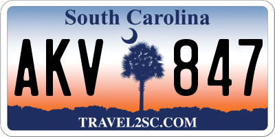 SC license plate AKV847