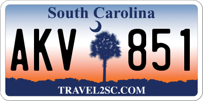 SC license plate AKV851