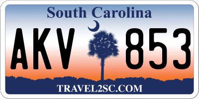 SC license plate AKV853