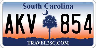 SC license plate AKV854