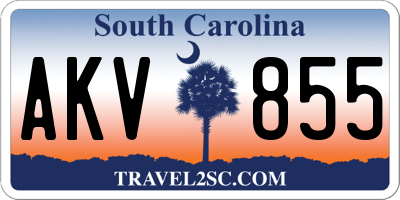SC license plate AKV855