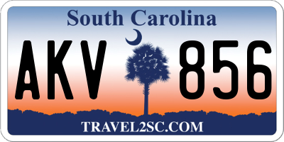 SC license plate AKV856