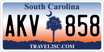 SC license plate AKV858