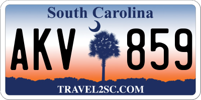 SC license plate AKV859