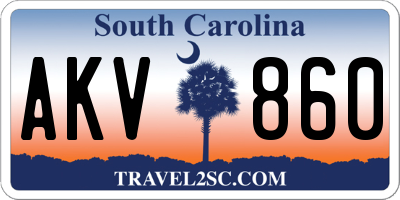 SC license plate AKV860