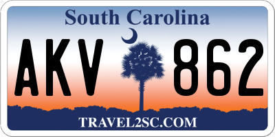 SC license plate AKV862
