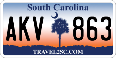 SC license plate AKV863