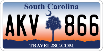 SC license plate AKV866