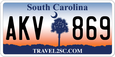SC license plate AKV869