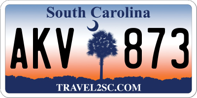 SC license plate AKV873
