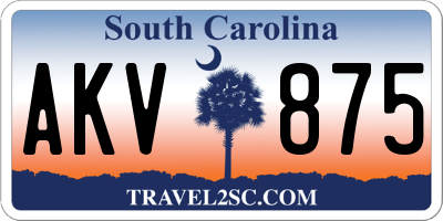 SC license plate AKV875