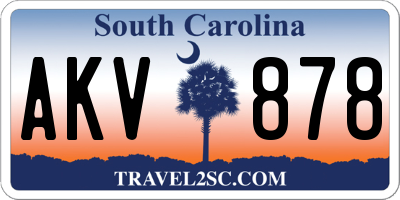 SC license plate AKV878