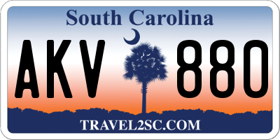 SC license plate AKV880