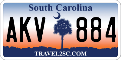 SC license plate AKV884