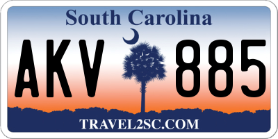 SC license plate AKV885