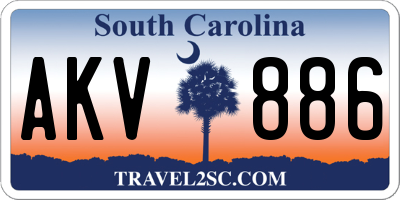 SC license plate AKV886