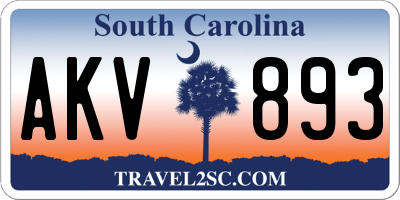 SC license plate AKV893