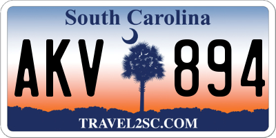SC license plate AKV894