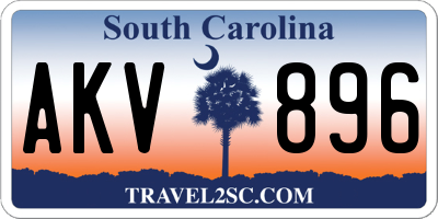 SC license plate AKV896