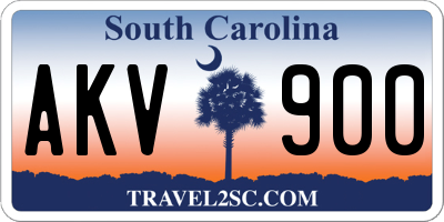 SC license plate AKV900
