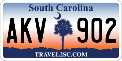 SC license plate AKV902