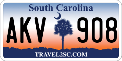 SC license plate AKV908