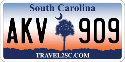 SC license plate AKV909