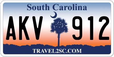 SC license plate AKV912