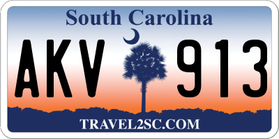 SC license plate AKV913