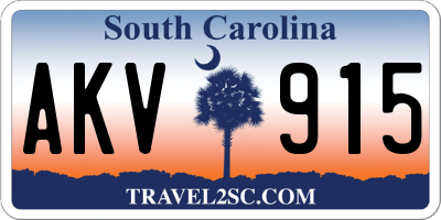 SC license plate AKV915