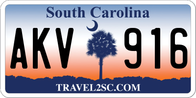 SC license plate AKV916