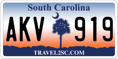 SC license plate AKV919