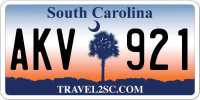 SC license plate AKV921