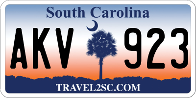 SC license plate AKV923