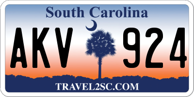 SC license plate AKV924