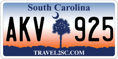 SC license plate AKV925