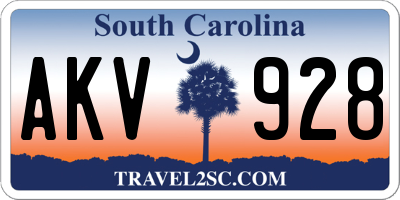 SC license plate AKV928