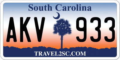 SC license plate AKV933