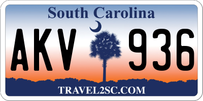 SC license plate AKV936