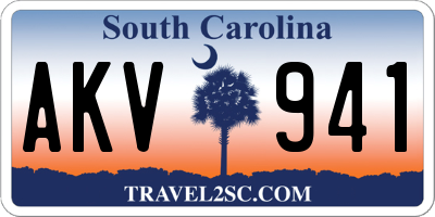 SC license plate AKV941