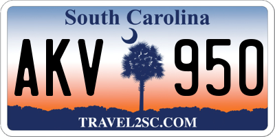 SC license plate AKV950