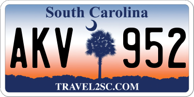 SC license plate AKV952