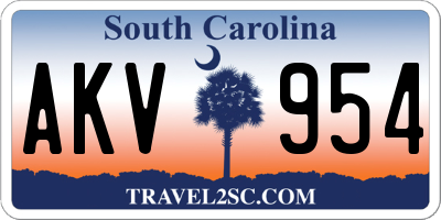 SC license plate AKV954